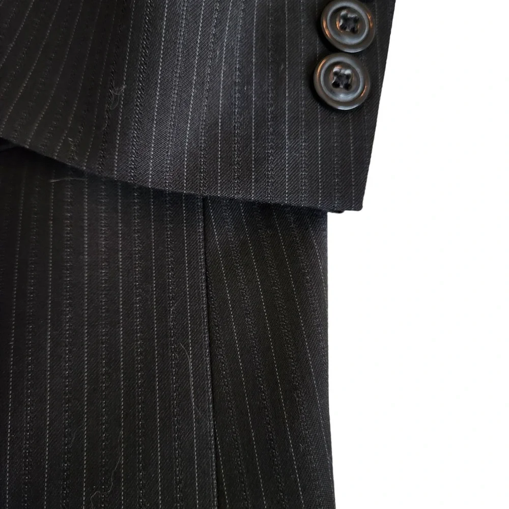 Haggar Blazer Men's Size 42R Black Striped Suit Up System Single Vent